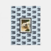 Couverture Polaire Chien Chat Love Empreinte de patte Photo personnal (Devant)