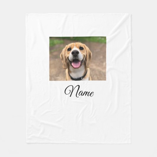 Couverture Polaire Chien chat photo ajouter le nom de l'animal de com (Devant)