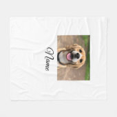 Couverture Polaire Chien chat photo ajouter le nom de l'animal de com (Devant (Horizontal))