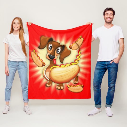 Couverture Polaire Chien chaud Dachshund (En situation)