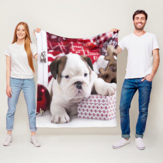 Couverture Polaire Chien-chien anglais mignon | Noël drôle