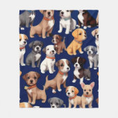 Couverture Polaire Chien Chien Chien bleu de la marine Design Motif (Devant)