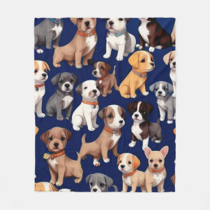 Couverture Polaire Chien Chien Chien bleu de la marine Design Motif