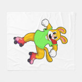 Couverture Polaire Chien comme Patineur en ligne avec Patins en ligne (Devant (Horizontal))