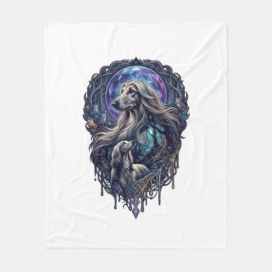 Couverture Polaire Chien Crystal Moon Forêt Enchantée_1 (Devant)