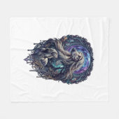 Couverture Polaire Chien Crystal Moon Forêt Enchantée_1 (Devant (Horizontal))