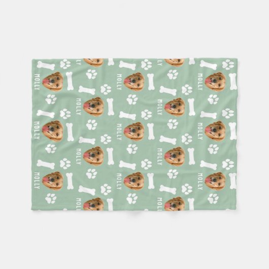 Couverture Polaire Chien customisé animal de compagnie photo et nom S (Devant (Horizontal))