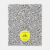 Couverture Polaire Chien dalmate Abstrait Motif Monogramme jaune (Devant)