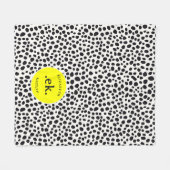 Couverture Polaire Chien dalmate Abstrait Motif Monogramme jaune (Devant (Horizontal))