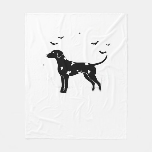 Couverture Polaire Chien dalmate - Halloween Lune Silhouette Classic (Devant)