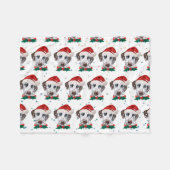 Couverture Polaire Chien dalmate race Noël (Devant (Horizontal))