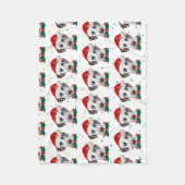 Couverture Polaire Chien dalmate race Noël (Devant)