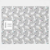 Couverture Polaire Chien Dalmatien Polka Pot Animal Aquarelle Enfants (Devant (Horizontal))