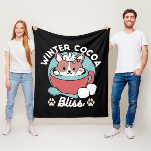 Couverture Polaire Chien dans la Mug Festive pour Vibes de vacances -
