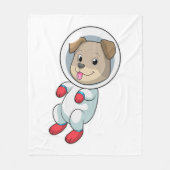 Couverture Polaire Chien dans l'espace en costume (Devant)