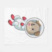 Couverture Polaire Chien dans l'espace en costume (Devant (Horizontal))