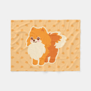 Couverture Polaire Chien de bande dessinée de Kawaii Pomeranian