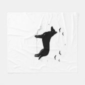 Couverture Polaire Chien de Beauceron - Halloween Moon Silhouette Cla (Devant (Horizontal))
