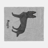 Couverture Polaire Chien de berger allemand noir avec texte personnal (Devant (Horizontal))