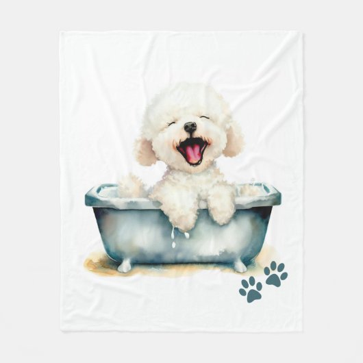 Couverture Polaire Chien de Bichon Frise (Devant)