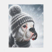 Couverture Polaire Chien de boxe en hiver (Devant)
