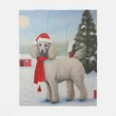 Couverture Polaire Chien de caniche à Noël de neige (Devant)