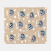 Couverture Polaire Chien de caniche, Camel Photo personnalisée et nom (Devant (Horizontal))