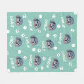 Couverture Polaire Chien de caniche, Green Custom Photo et nom, Anima (Devant (Horizontal))
