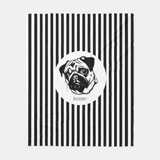 Couverture Polaire chien de carlin personnalisé design tendance perso (Devant)