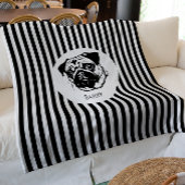 Couverture Polaire chien de carlin personnalisé design tendance perso