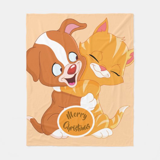 Couverture Polaire Chien de chien animal mignon Chiot Embrasser (Devant)