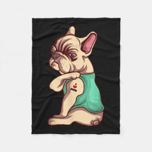 Couverture Polaire Chien de Chien de France J'aime Maman Tatouage Adu