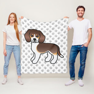 Couverture Polaire Chien de dessin animé Beagle tricolore au chocolat