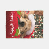 Couverture Polaire Chien de golden retriever de Noël endormi sous (Devant (Horizontal))