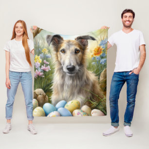 Couverture Polaire Chien De Loup Avec Oeufs De Pâques Fête