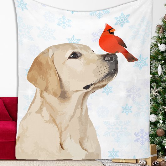 Couverture Polaire Chien de Noël du Laboratoire jaune Labrador