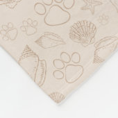 Couverture Polaire Chien De Plage Joli Coquille Et Chien Paw (Coin)