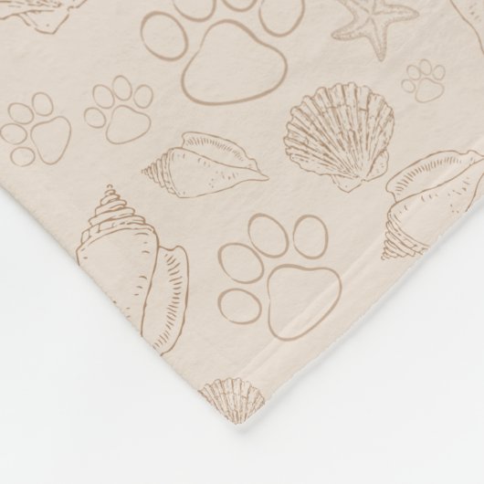 Couverture Polaire Chien De Plage Joli Coquille Et Chien Paw (Coin)