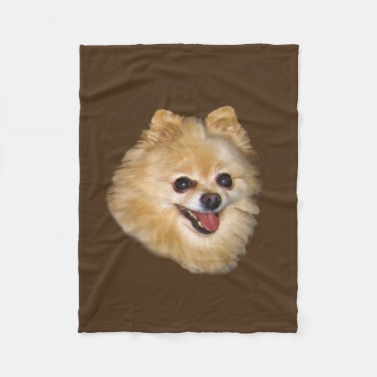 Couverture Polaire Chien de Pomeranian personnalisable (Devant)