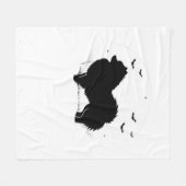 Couverture Polaire Chien de Poméranie - Halloween Lune Silhouette Cla (Devant (Horizontal))