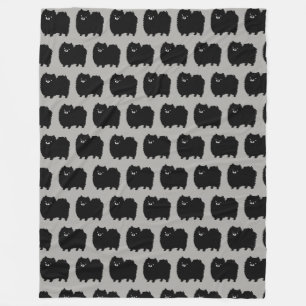 Couverture Polaire Chien de Poméranie noir mou Motif