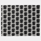 Couverture Polaire Chien de Poméranie noir mou Motif (Devant (Horizontal))