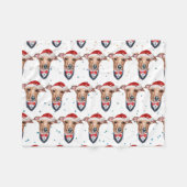 Couverture Polaire Chien de race italienne Greyhound Noël (Devant (Horizontal))