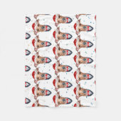 Couverture Polaire Chien de race italienne Greyhound Noël (Devant)