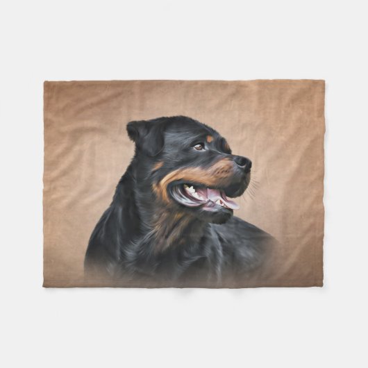 Couverture Polaire Chien de Rottweeter (Devant (Horizontal))