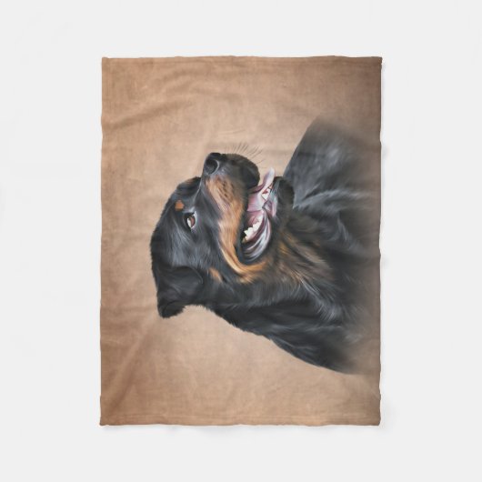 Couverture Polaire Chien de Rottweeter (Devant)