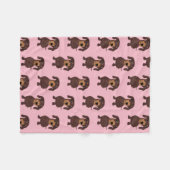 Couverture Polaire Chien de saucisse rose mignon de Weiner de (Devant (Horizontal))
