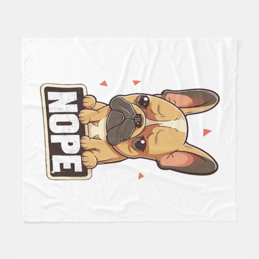 Couverture Polaire Chien de taureau français Nope (Devant (Horizontal))