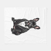 Couverture Polaire Chien de taureaux français à Tuxedo (Devant (Horizontal))