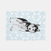 Couverture Polaire Chien de traîneau noir et blanc (Devant (Horizontal))